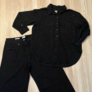 Two piece - Rhinestone Shirt with Pants